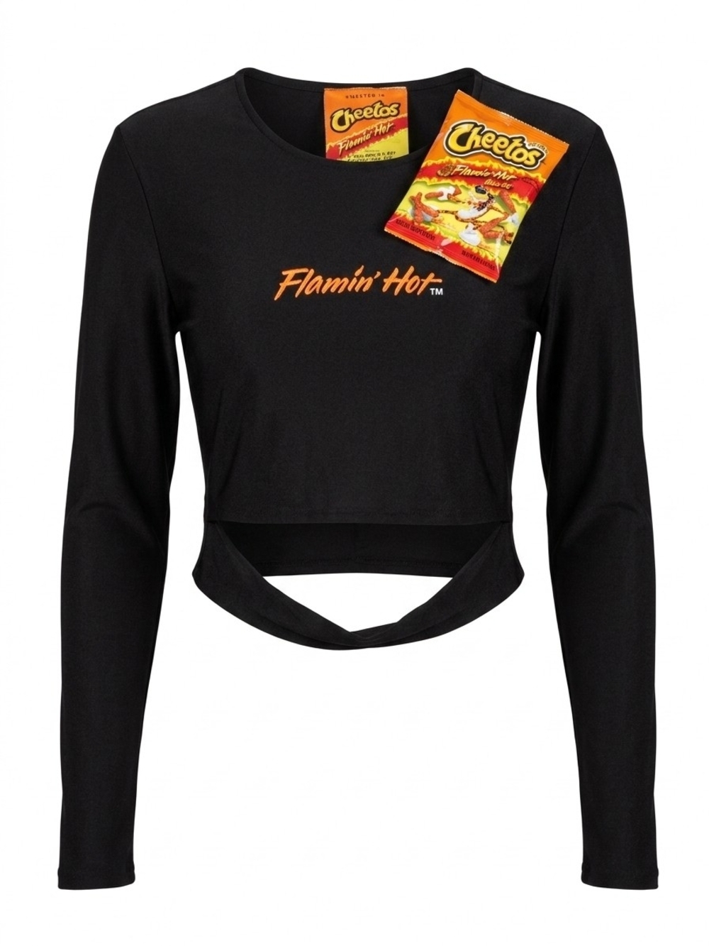 Forever 21 x Cheetos Flamin' Hot Black Cutout Crop Top